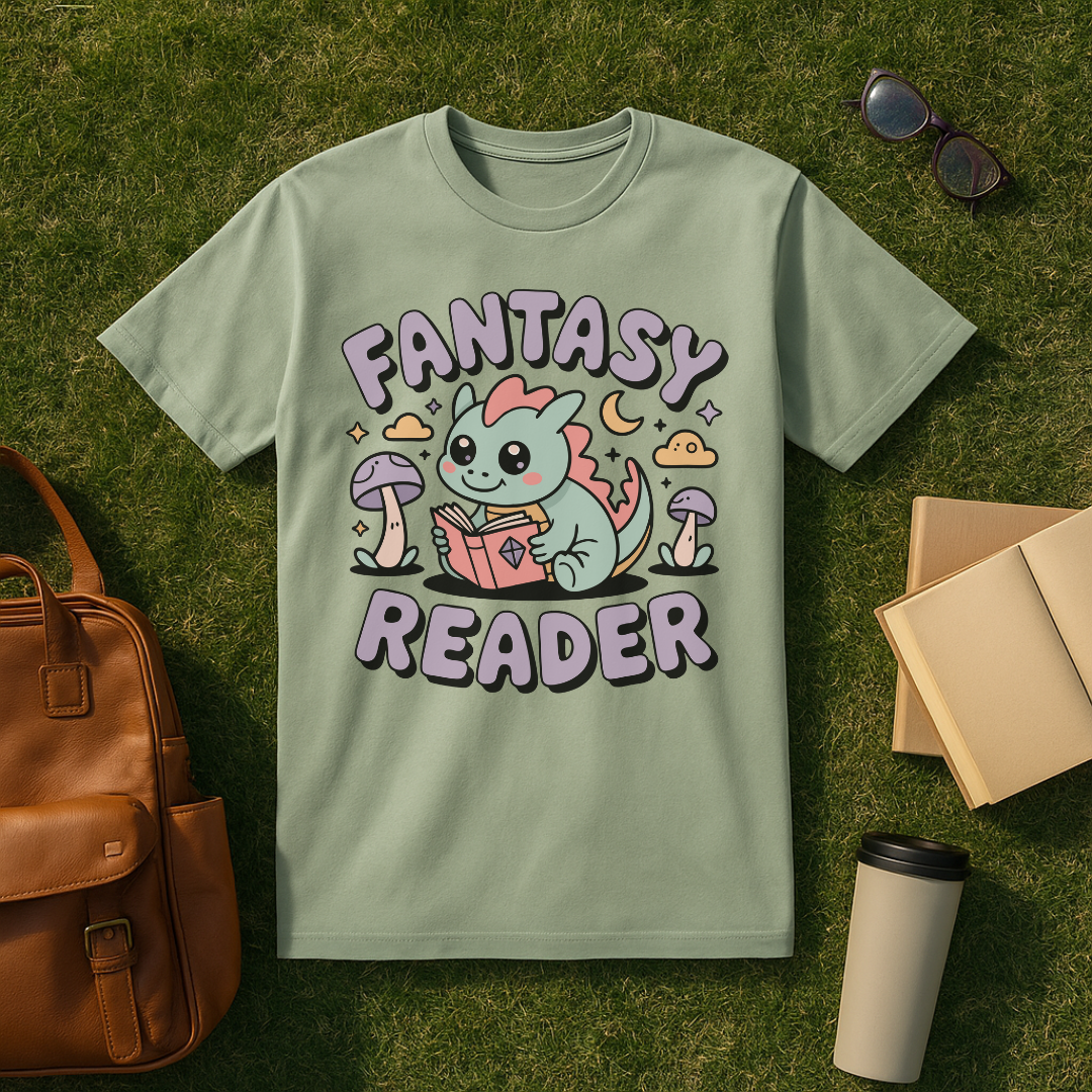 Cute Dragon Fantasy Reader T-Shirt