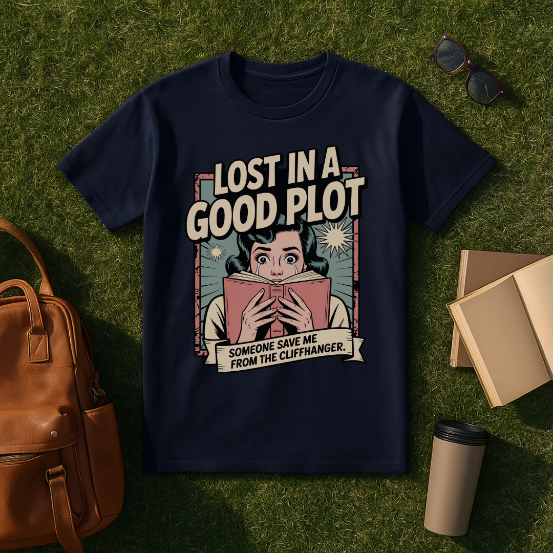 Lost in a Good Plot Comic Book T-Shirt