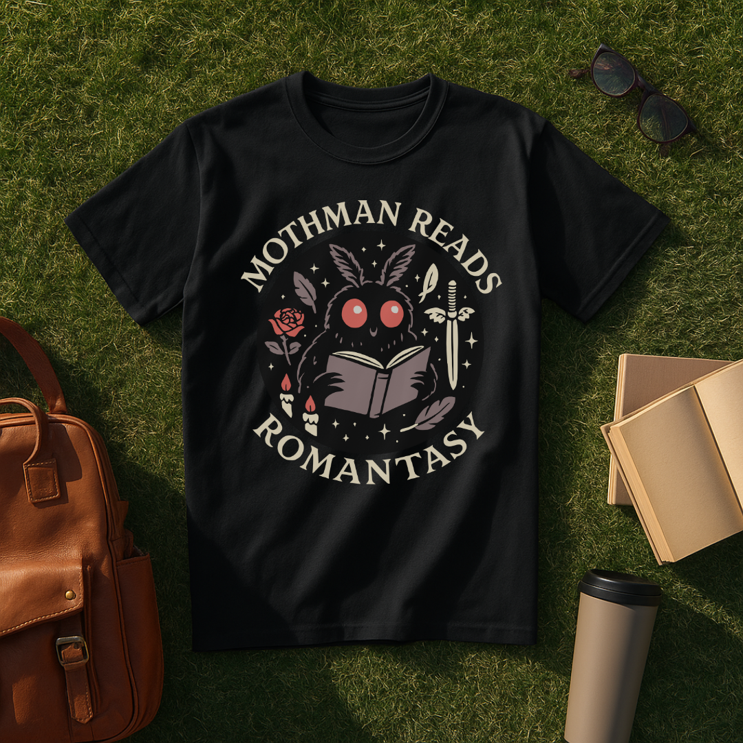 Mothman Reads Romantasy T-Shirt