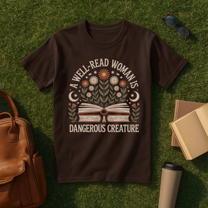 A Well-Read Woman is a Dangerous Creature Floral T-Shirt