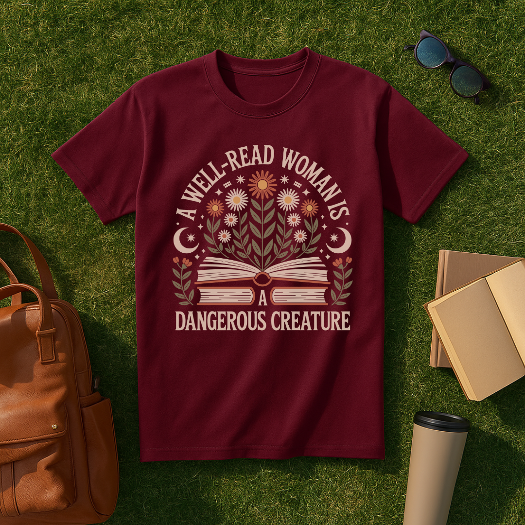 A Well-Read Woman is a Dangerous Creature Floral T-Shirt