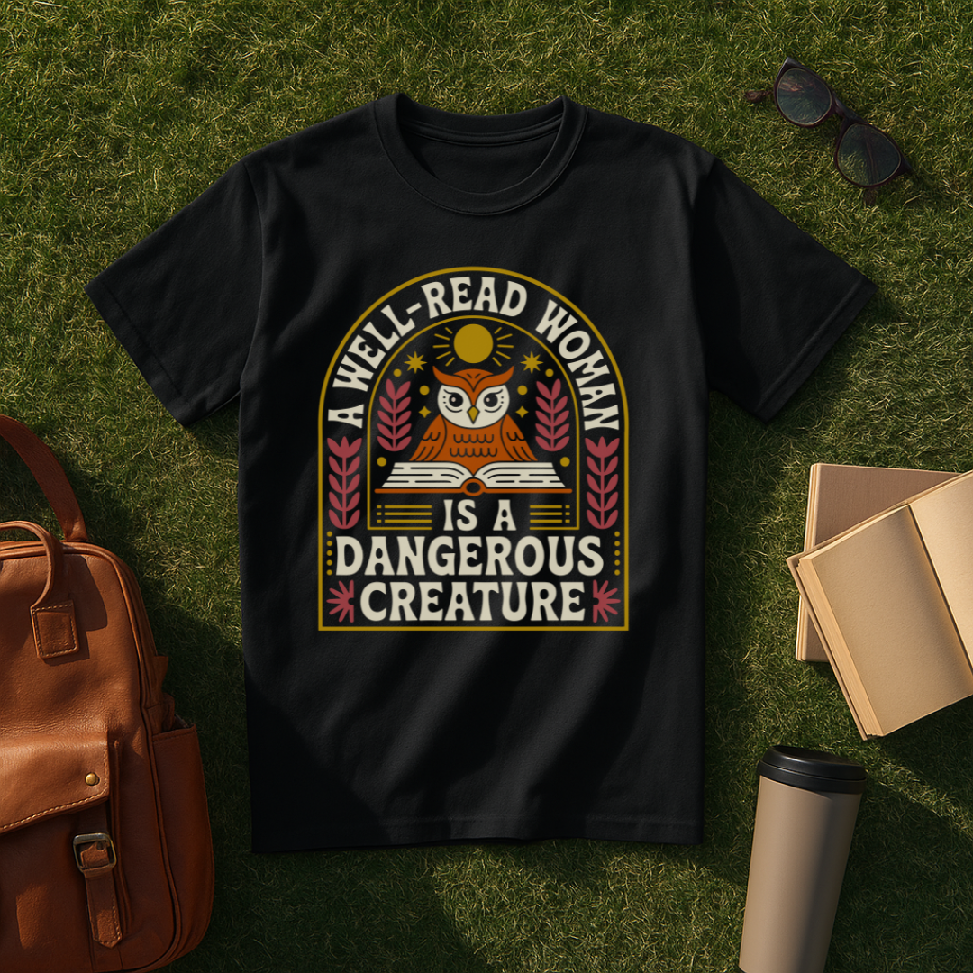 A Well-Read Woman is a Dangerous Creature Owl T-Shirt