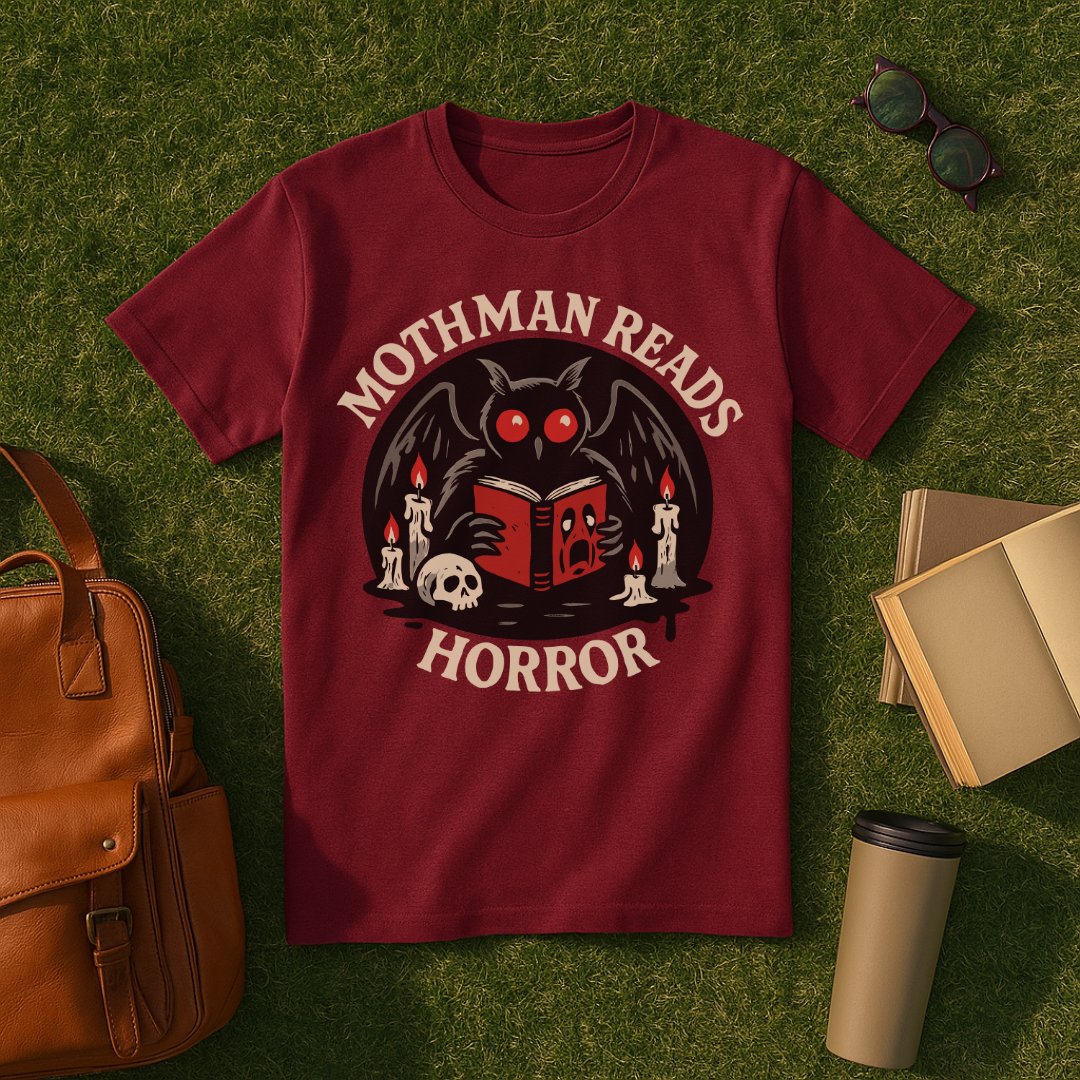 Mothman Reads Horror T-Shirt