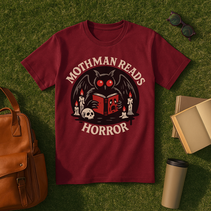 Mothman Reads Horror T-Shirt