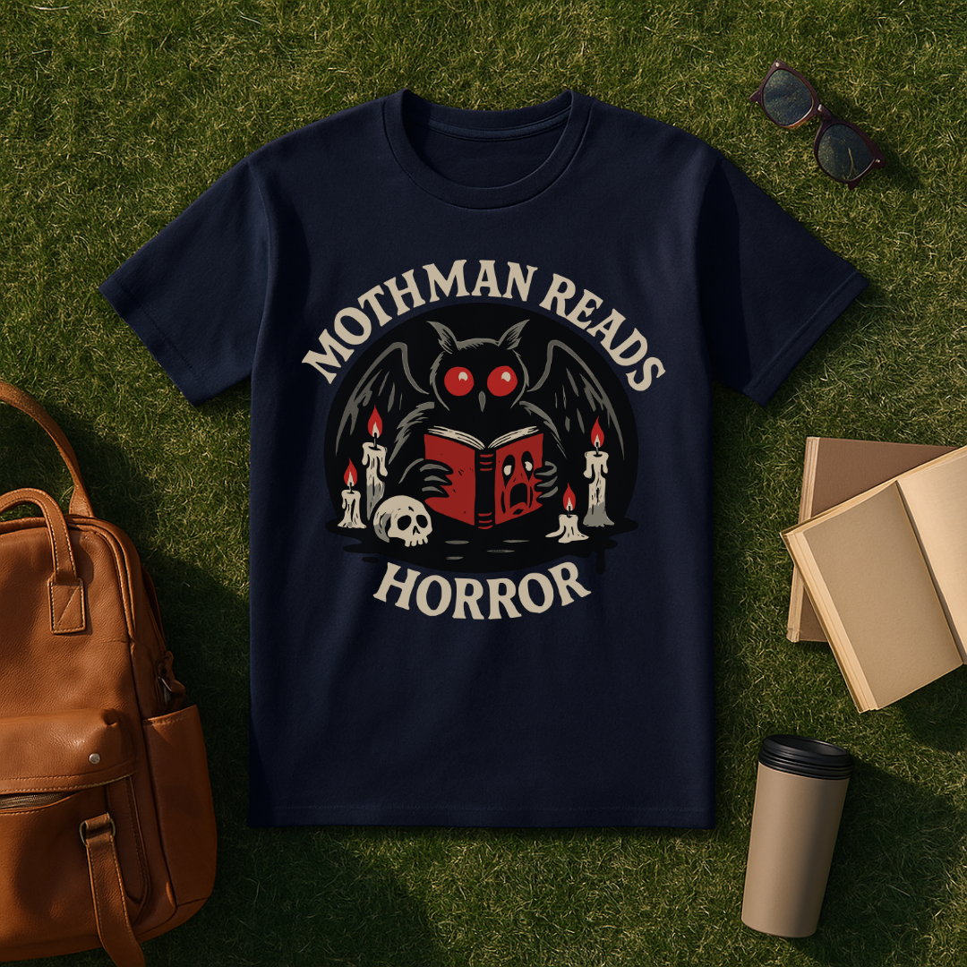Mothman Reads Horror T-Shirt