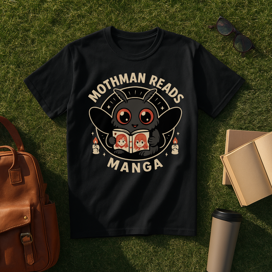 Mothman Reads Manga T-Shirt