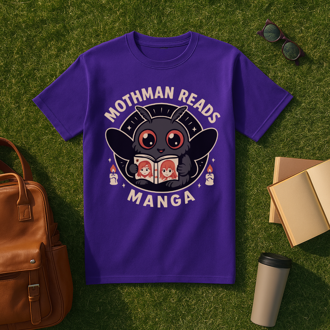 Mothman Reads Manga T-Shirt