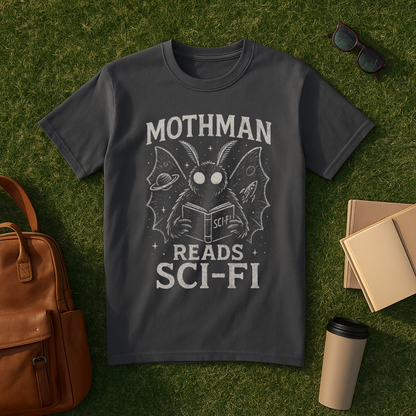 Mothman Reads Sci-Fi T-Shirt