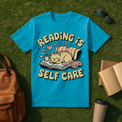 Reading is Self Care Cat T-Shirt
